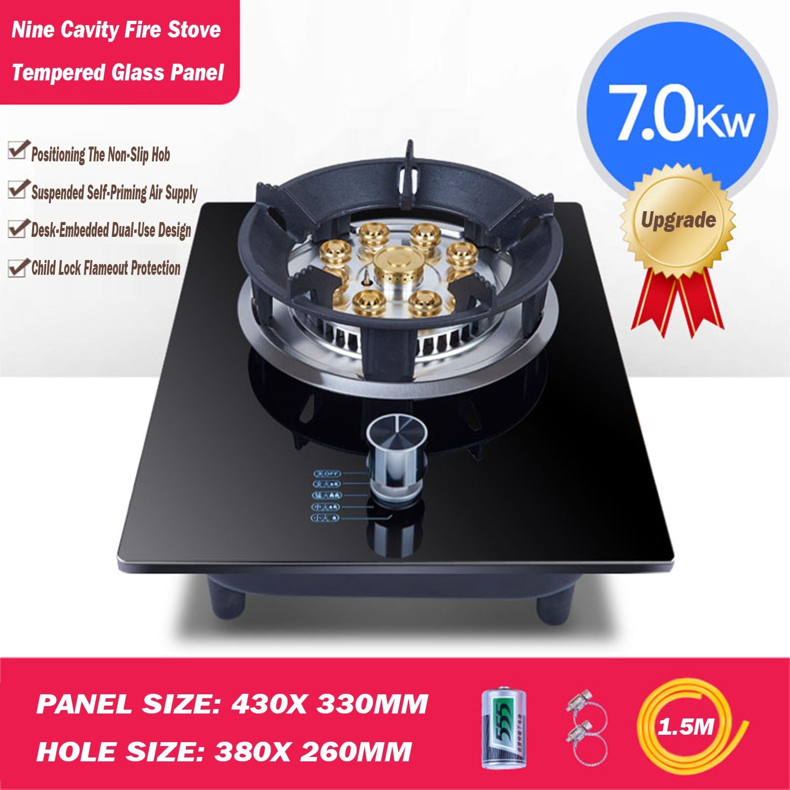Amazon.co.jp : ガスストーブ、7.0KW 9キャビティファイヤーリング中華